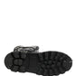 Dolce & Gabbana Black Leather Knee High Combat Boots Shoes
