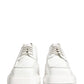 Dolce & Gabbana White Leather Chunky Sole Derby Shoes