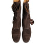 Dolce & Gabbana Brown Suede Leather Combat Ankle Boots  Shoes