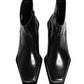 Dolce & Gabbana Black Leather Zip Closure Ankle Boots Shoes