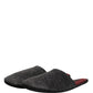 Dolce & Gabbana Dark Grey Charcoal Wool Red Slippers Shoes