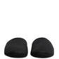 Dolce & Gabbana Black Wool Cashmere Red Quilted Slippers Shoes