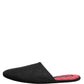 Dolce & Gabbana Anthracite Wool Cashmere Quilted Slippers Shoes