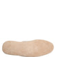 Dolce & Gabbana Beige Shetland Wool Red Quilted Slippers Shoes