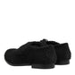 Dolce & Gabbana Men Black Riccio Shearling Dress Derby Shoes