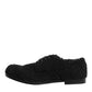 Dolce & Gabbana Men Black Riccio Shearling Dress Derby Shoes