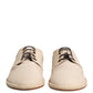 Dolce & Gabbana Beige Espadrille Sole Lace Up Canvas Derby Shoes