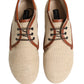 Dolce & Gabbana Beige Canvas Lace-Up Men Dress Derby Shoes