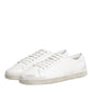 Dolce & Gabbana White Bianco Leather Men Low Top Sneakers Shoes