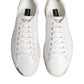 Dolce & Gabbana White Bianco Leather Men Low Top Sneakers Shoes