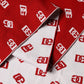 Dolce & Gabbana Red White Logo Print Foulard 201cm x 40.5cm  Men Scarf