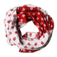 Dolce & Gabbana Red White Logo Print Foulard 201cm x 40.5cm  Men Scarf