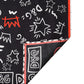 Dolce & Gabbana Black White Red DG Crown Cotton Foulard 47cm x 46cm Scarf