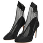 Dolce & Gabbana Black Nylon Stretch Mesh Sock Boots Shoes