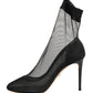 Dolce & Gabbana Black Nylon Stretch Mesh Sock Boots Shoes