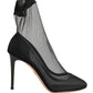 Dolce & Gabbana Black Nylon Stretch Mesh Sock Boots Shoes