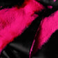 Dolce & Gabbana Pink Black Faux Fur Neck Wrap Fringes 200cm x 59cm Scarf