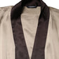 Dolce & Gabbana Beige Silk Satin Long Coat Robe Jacket