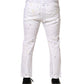 Daniele Alessandrini White Paint Print SkinnyFit Trouser Pants