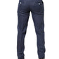Domenico Tagliente Navy Blue Skinny Chino Mid Waist Men Pants