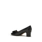 Ferragamo Black Calf Leather Bos Taurus Mid Heel Pumps