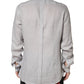 Dolce & Gabbana Gray GOLD Linen Long Sleeves Dress Men Shirt