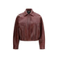 Versace Bordeaux Calf Leather Bos Taurus Leather Jacket