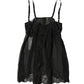 Dolce & Gabbana Black Silk Floral Lace Lingerie Top Underwear