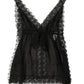 Dolce & Gabbana Black Silk Floral Lace Lingerie Top Underwear