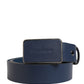 Dolce & Gabbana Blue Leather Logo Metal Buckle Men Belt