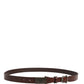 Dolce & Gabbana Brown Leather Logo Metal Buckle Men Belt