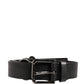 Dolce & Gabbana Black Leather Silver Chain Waist Men Belt