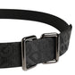 Dolce & Gabbana Black Logo Monogram Silver Metal Buckle Belt