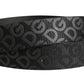 Dolce & Gabbana Black Logo Monogram Silver Metal Buckle Belt