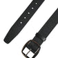 Dolce & Gabbana Black Calf Leather Silver Metal Buckle Belt