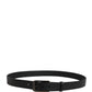 Dolce & Gabbana Black Calf Leather Gold Metal Buckle Belt