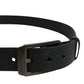 Dolce & Gabbana Black Calf Leather Gold Metal Buckle Belt