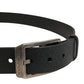 Dolce & Gabbana Black Calf Leather Silver Metal Buckle Belt