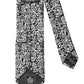 Dolce & Gabbana Black White Floral Fantasy Silk Adjustable Necktie Tie