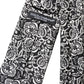 Dolce & Gabbana Black White Floral Fantasy Silk Adjustable Necktie Tie
