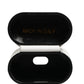 Dolce & Gabbana White Calf Leather Logo Print Flip Holder  Airpods Case