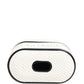 Dolce & Gabbana White Calf Leather Logo Flip Holder Strap Airpods Case