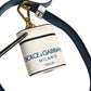 Dolce & Gabbana White Calf Leather Logo Flip Holder Strap Airpods Case