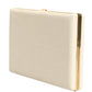 Dolce & Gabbana White Lambskin Leather Clutch Evening Women Purse Bag