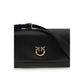 PINKO Black Calf Leather Bos Taurus Shoulder Bag