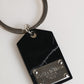Dolce & Gabbana Black Silver Brass LogoPlaque Metal Ring Keyring  Keychain