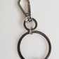 Dolce & Gabbana Black Silver Brass LogoPlaque Metal Ring Keyring  Keychain