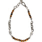 Dolce & Gabbana Silver Tone Brass Chain Beaded Gem DG Logo Bracelet