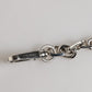 Dolce & Gabbana Silver Tone Chain Lobster Clasp Logo Gray Pearls Bracelet