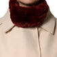 Dolce & Gabbana Red Lamb Fur Collar Women Neck Wrap 50cm x 8cm Scarf